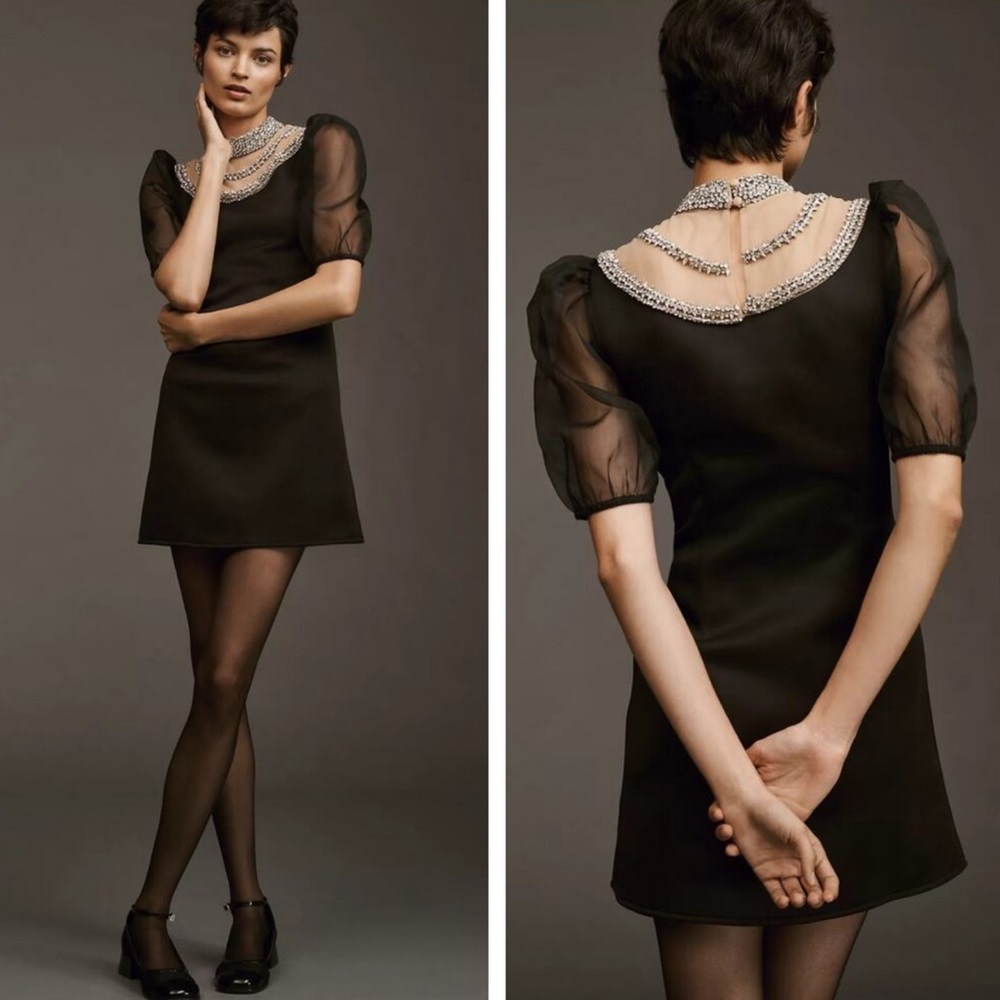 Anthropologie Pinnacle by SSS Embellished Yoke Mini Dress - Picture 2 of 16